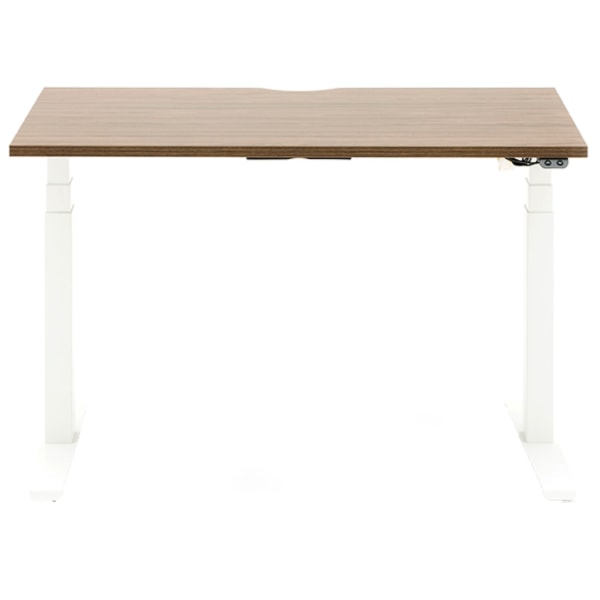 Allermuir Slide Electric Height-Adjustable Standing Desk, 29H x 48W x 24D, Walnut/White