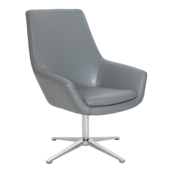 Office Star Modern Scoop Design Chair, Charcoal Gray/Aluminum - FL80228AL-U42 - Furniture Create a cozy and attractive waiting area for gues sku FL80228AL-U42