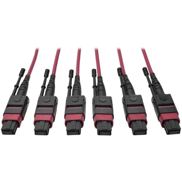 Eaton Tripp Lite Series MTP/MPO Multimode Base-8 Trunk Cable, 24-Strand, 40GB/100GB, 40/100GBASE-SR4, OM4 Plenu - N85815M3X8MG