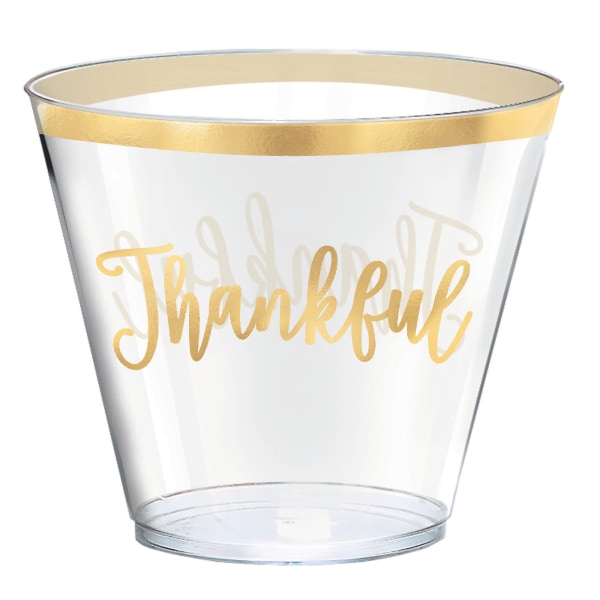 UPC 013051854706 product image for Amscan Thankful Thanksgiving Cups, 9 Oz, Clear, Pack Of 30 Cups | upcitemdb.com