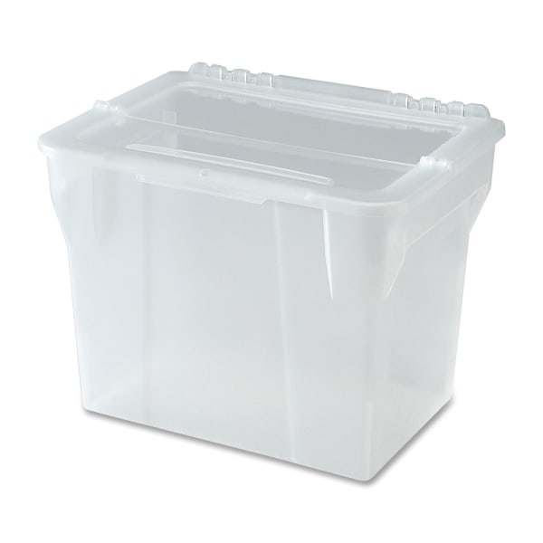 UPC 762016365664 product image for Iris® Split Lid File Box With Folding Hinge, Letter Size, Clear | upcitemdb.com