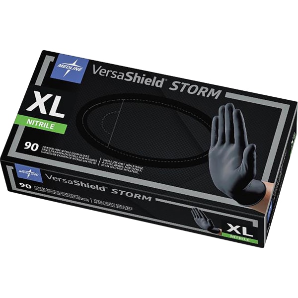 UPC 080196321103 product image for Medline STORM Nonsterile Exam Gloves - X-Large Size - Black - Textured, Latex-fr | upcitemdb.com