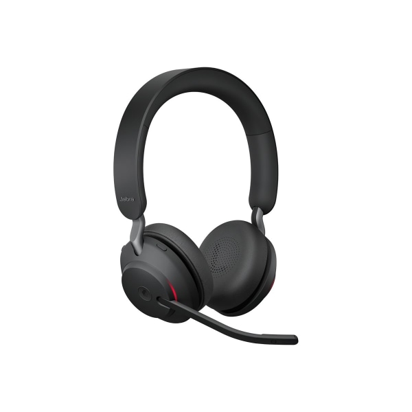 Jabra Evolve2 65 MS Stereo - Headset - on-ear - Bluetooth - wireless - USB-C - noise isolating - black - Certified for Microsoft Teams