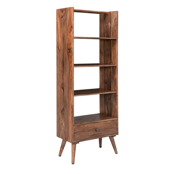 Photos - Wall Shelf Coast to Coast 64"H 4-Shelf Bookcase, Briggs, Brownstone Nut Brown 53421