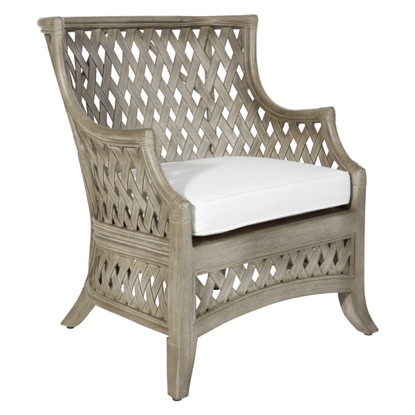 Office Star Kona Rattan Chair, Cream/Gray Washed