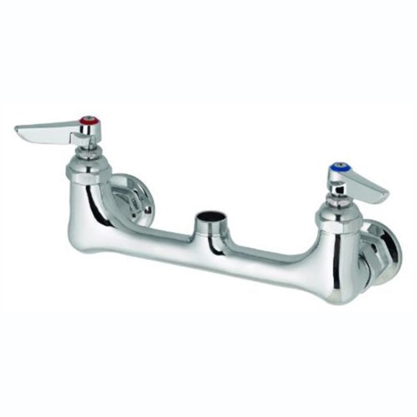 T&S Brass Wall-Mount Double Pantry Swivel Base Faucet, 8 Centers, Stainless