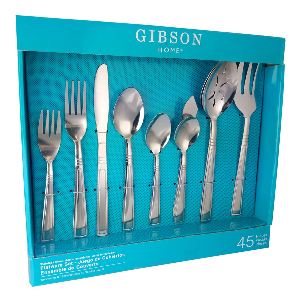 UPC 085081028594 product image for Gibson Home 45-Piece Flatware Set, Astonshire, Silver | upcitemdb.com