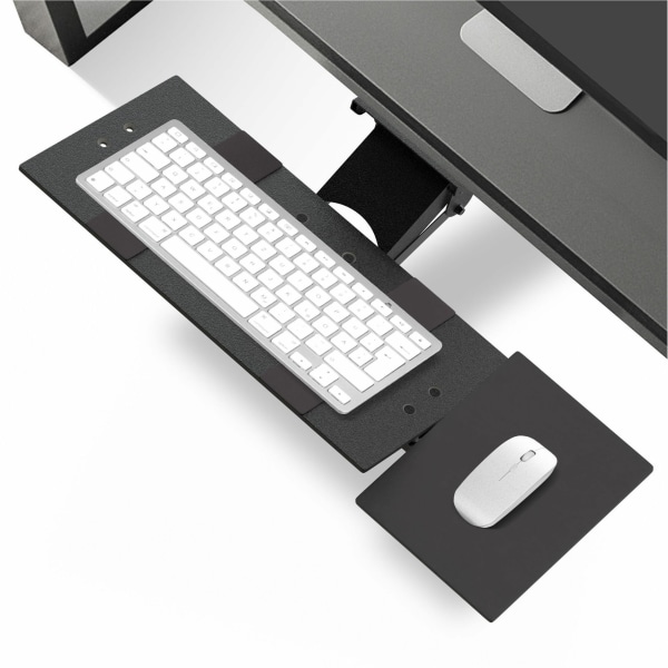 Uncaged Ergonomics KT1 Ergonomic Under Desk Computer Keyboard Tray Adjustable Height Negative Tilt Drawer with Ambidextrous Mouse Pad - KT1-B - Furniture  Raise, tilt, swivel, and slide computer keyboards sku KT1-B