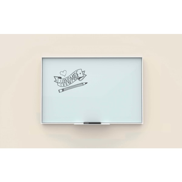 U Brands Non-Magnetic Glass Dry Erase Board, 72 X 48, Frosted White Surface, Aluminum Frame with White Finish
