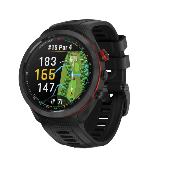 Garmin Approach S70 Golf Smartwatch, GPS, 42mm, Black Ceramic Bezel, Black Silicone Band (010-02746 | Quill