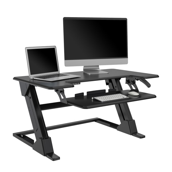 Realspace 35” Standing Desk Converter Riser With USB And Keyboard Tray