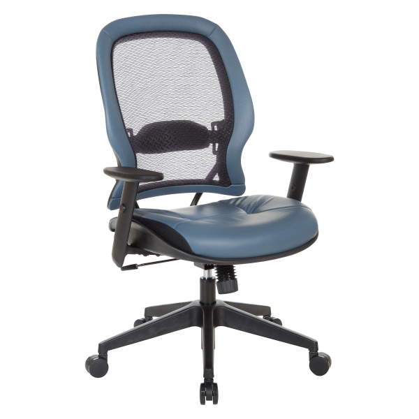 Office Star Space 57 Series Dark Air Grid Back Ergonomic Mesh High-Back Managers Office Chair, Blue