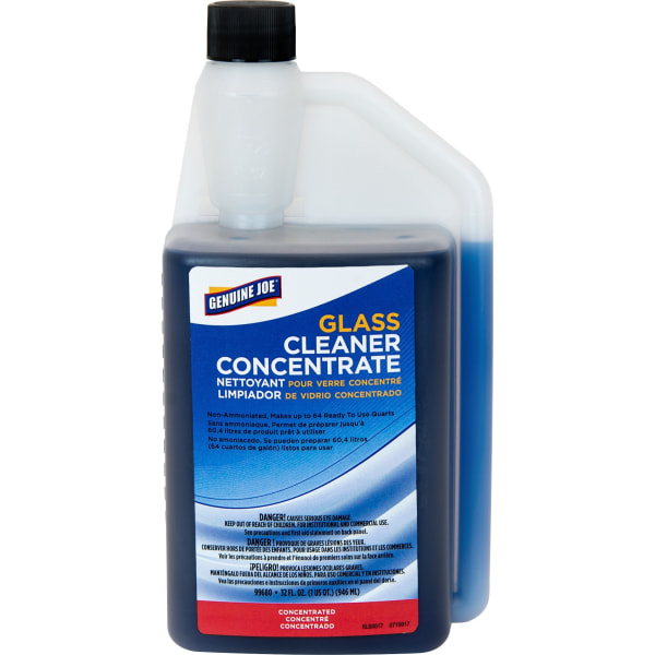 Genuine Joe Non-Ammoniated Glass Cleaner - Concentrate Liquid - 32 fl oz (1 quart) - 1 Each - Blue -  99680