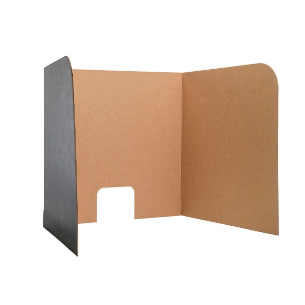 Flipside Products Computer Lab Privacy Screens, Small, Kraft/Black, Pack Of 12 Screens -  FLP61857