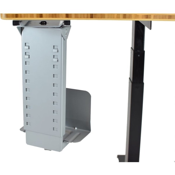 Uncaged Ergonomics CPU1- Swiveling Under Desk Metal Computer CPU Holder Adjustable Height Width Gray - Store CPUs out of the way with this metal, unde