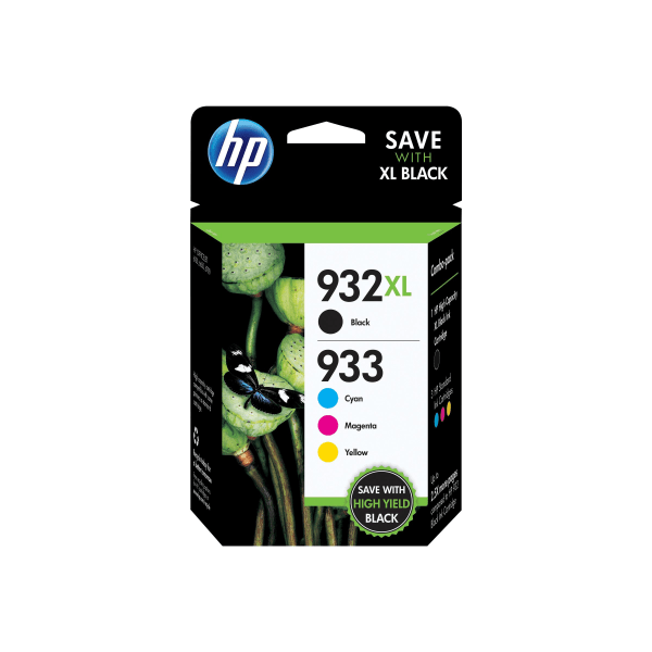 HP 932XL/933 High Yield Black and Standard Cyan  Magenta  Yellow Color Ink Cartridges