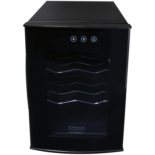 Koblenz 6-Bottle Wine Cooler Free Standing Dual Zone Wine Fridge and Chiller - Black