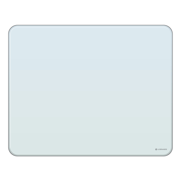 U Brands Frameless Magnetic Cubicle/Wall Glass Dry Erase Board, 20 X 16, Frosted White