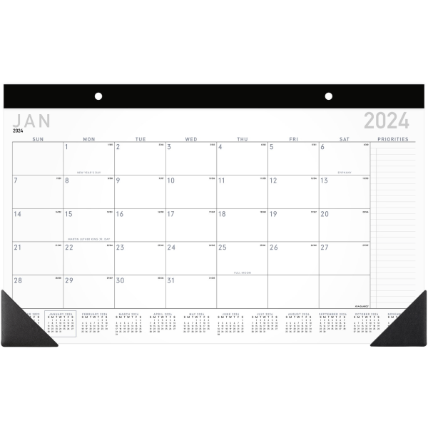 2024 AT-A-GLANCE� Contemporary Monthly Desk Pad Calendar, 18" x 11", January To December 2024, SK14X00
