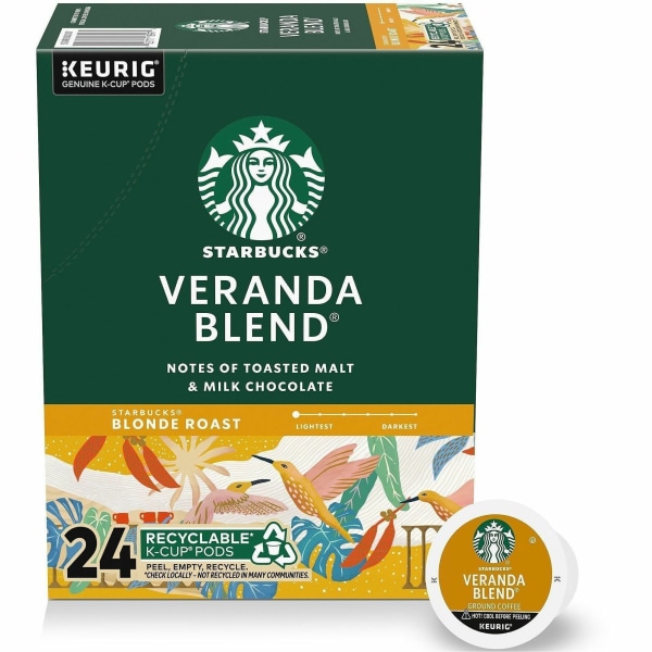 Starbucks 12434950 Coffee K-Cups Pack - Veranda Blend (24/Box)