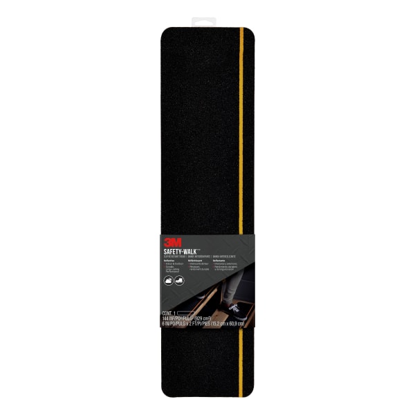 Safety-Walk Slip Resistant Reflective Tread, 600BY-T6X24, 6" x 2', Black