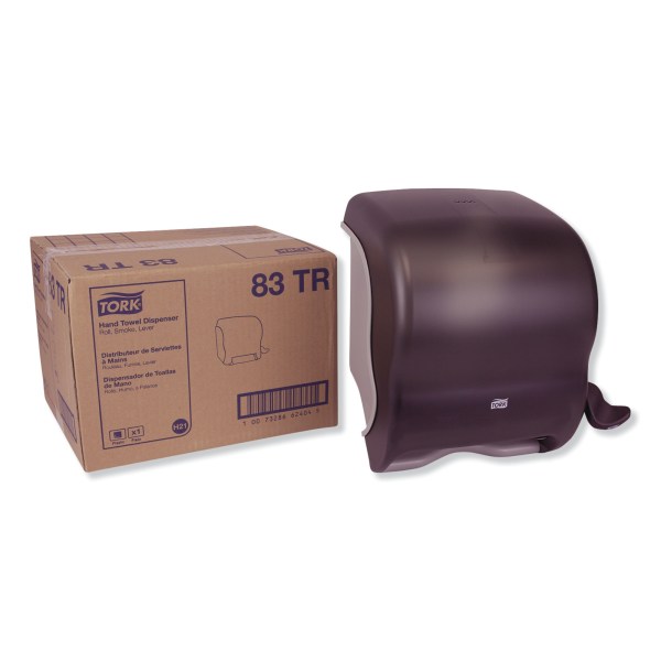 Tork Compact Hand Towel Roll Dispenser  12.49 x 8.6 x 12.82  Smoke -TRK83TR