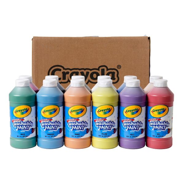 UPC 071662097189 product image for Crayola Washable Paints, 16 Oz, Assorted, Pack Of 12 Paints | upcitemdb.com