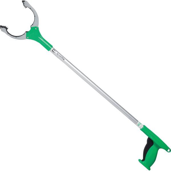 Unger Nifty Nabber Trigger Grip - 36 Reach - Lightweight, Durable - Plastic, Aluminum - Silver, Green - 5 / Carton