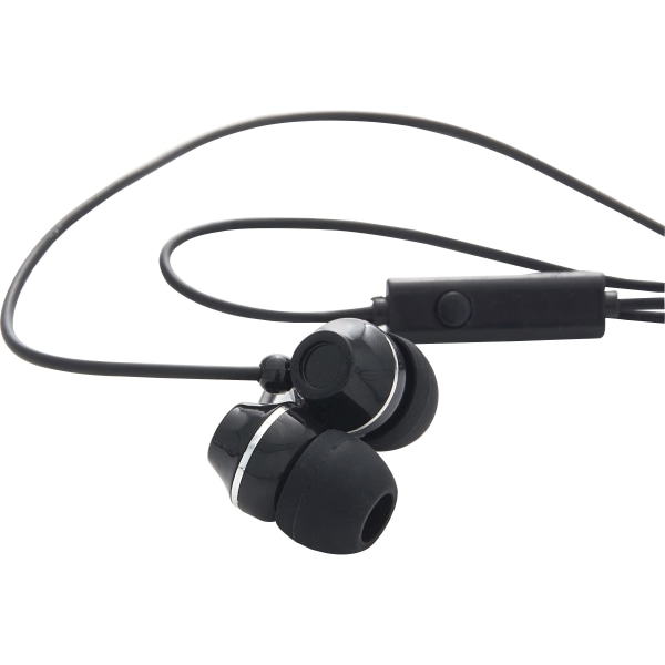 Verbatim Stereo Earphones with Microphone - Stereo - Mini-phone (3.5mm) - Wired - Earbud - Binaural - In-ear - Black -  99774