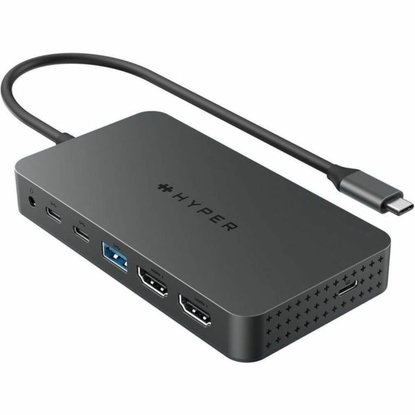 Targus HyperDrive Next Dual 4K HDMI 7-Port USB-C Hub, 3/4"H x 4-15/16"W x 2-11/16"D, Black, HD7002GL