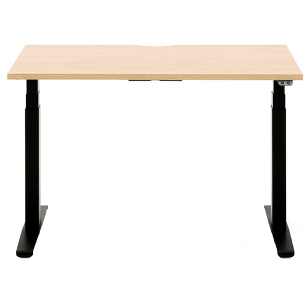 Allermuir Slide Electric Height-Adjustable Standing Desk, 29H x 48W x 30D, Oak/Black