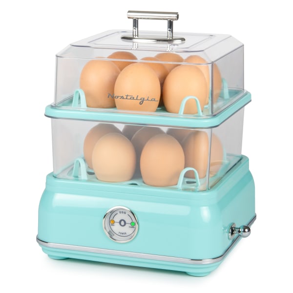 Nostalgia CLEC14AQ Classic Retro Egg Cooker, 14 Eggs