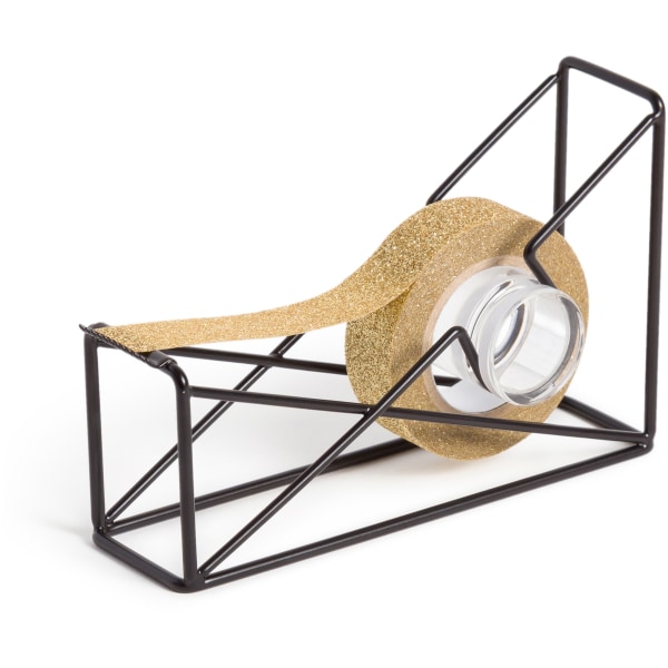 U Brands Vena Tape Dispenser - 1 Core - Sturdy, Durable - Metal - Black - 1 / Each