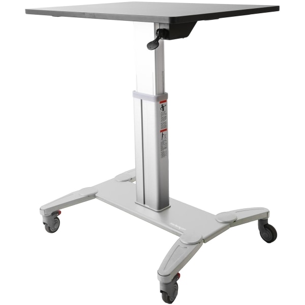 StarTech.com Mobile Sit Stand Workstation with 31.5" Work Surface, Height Adjustable Mobile Standing Desk, Portable