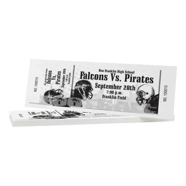 Custom 1Color Perforated Tickets EventRaffle 1 Side Pack Of 500