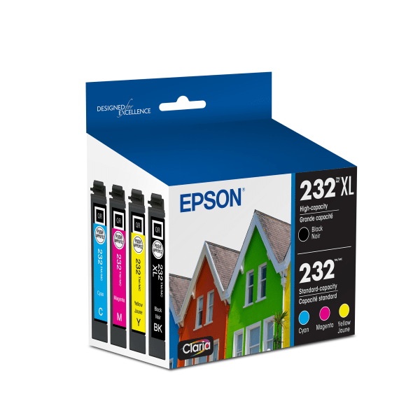 Epson® 232XL Black/232 Claria® Cyan; Magenta; Yellow Extra High-Yield Ink Cartridges, Set Of 4 Cartridges, T222XL120-S