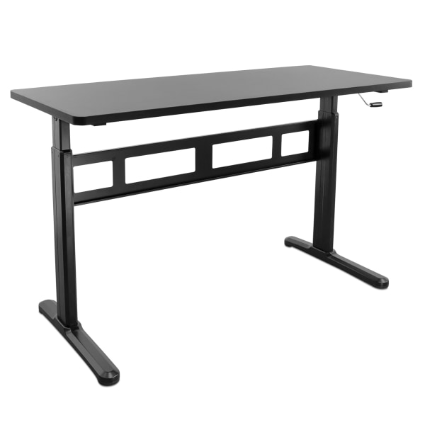 !  56""W Hand Crank Sit-Stand Desk, Black - Mount-it MI-7981