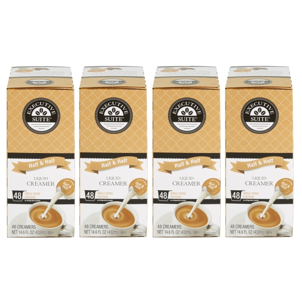 Executive Suite Liquid Coffee Creamer Half And Half 0 38 Oz Single Serve Case Of 192 4 X 48 Per Pack Zerbee