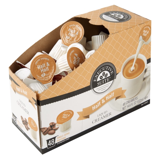 Executive Suite Liquid Coffee Creamer Half And Half 0 38 Oz Single Serve Case Of 192 4 X 48 Per Pack Zerbee