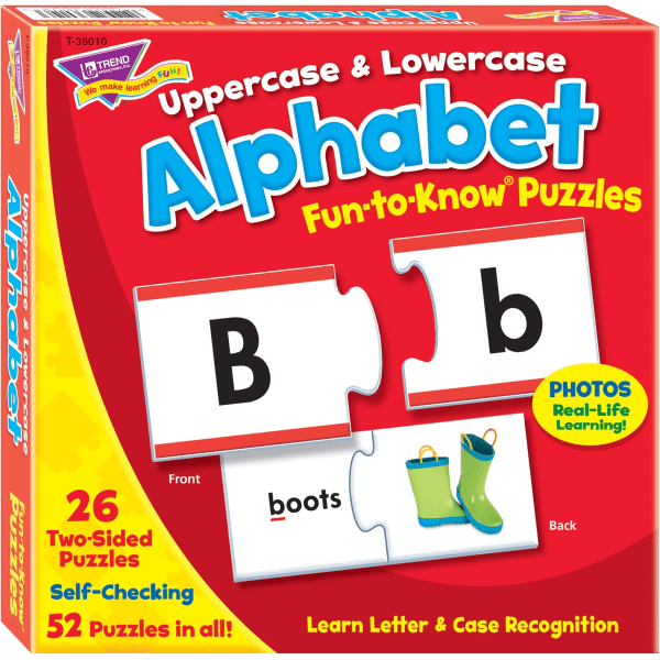UPC 078628360103 product image for TREND® Upper/Lowercase Alphabet Fun-to-Know Puzzles, Pre-K, Pack Of 2 Puzzles | upcitemdb.com