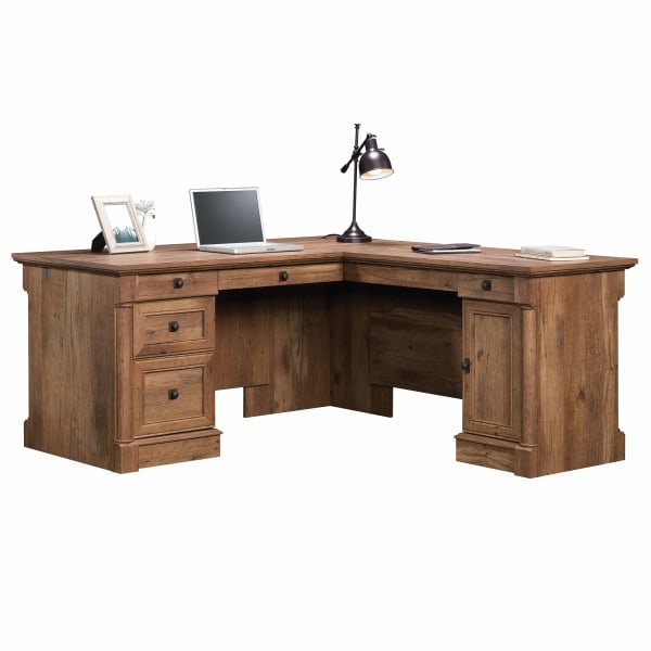 Sauder� Palladia Collection L-Shaped Desk, Vintage Oak