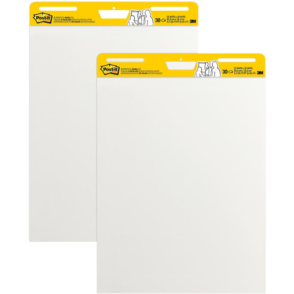 Post-it Super Sticky Easel Pad  25  x 30   30 Shts/Pad  White  6 Pads