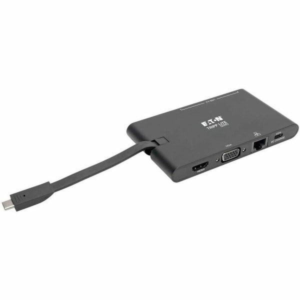 Photos - Card Reader / USB Hub TrippLite Tripp Lite USB C Docking Station HDMI VGA GbE PD Charging USB Hub 4K Black, USB-C, USB Type-C - for Notebook/Tablet PC/Deskt 