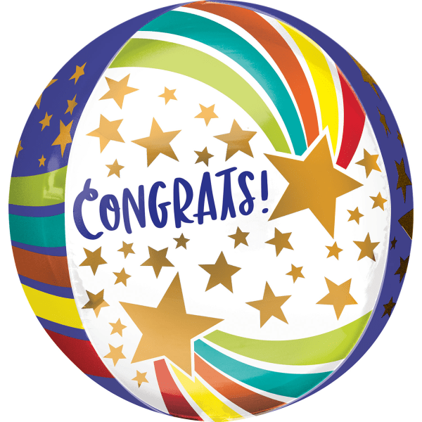 Amscan Congrats Party Foil Balloon, 16", Orbz Congrats Stars