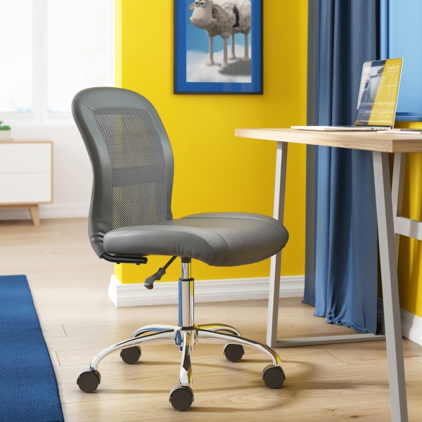 Photos - Chair Serta � Essentials Mid-Back Computer , Productivity Gray/Chrome CHR200133 