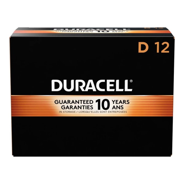 Duracell  DUR01301  Coppertop Alkaline D Battery - MN1300  12 / Box  Black