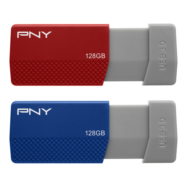 PNY USB 30 Flash Drives 128GB Assorted Colors Pack Of 2 Drives