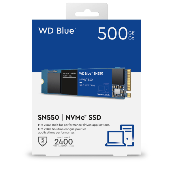 Western Digital� Blue SN550 NVMe Internal Solid State Drive, 500GB, WDBA3V5000ANC-WRSN