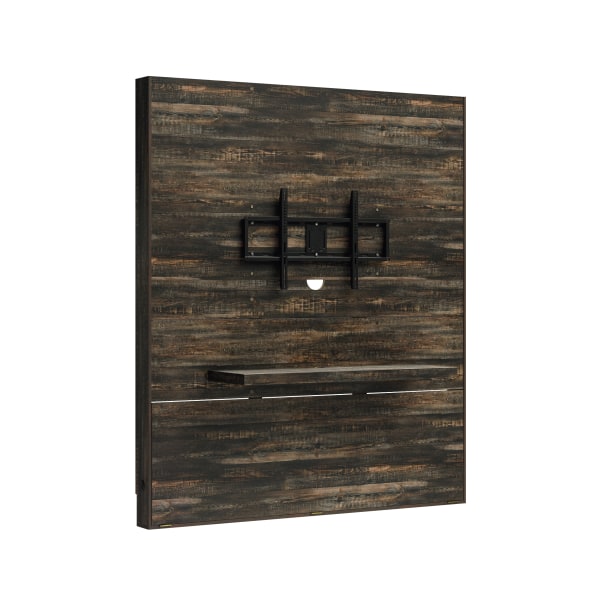 Sauder® Steel River Entertainment Wall With TV Mount, 84""H x 72""W x 17-1/2""D, Carbon Oak -  430570