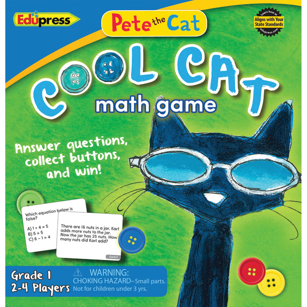 Edupress Pete The Cat Cool Cat Math Game, Grade 1 -  Teacher Created Resources, 63531